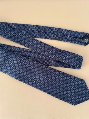 Tommy Hilfiger Blue Floral Silk Blend Tie 58” New With Tag